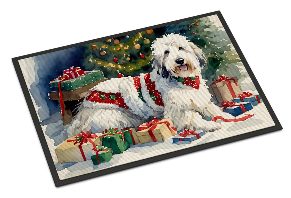 Old English Sheepdog Cozy Christmas Doormat Indoor Outdoor 24H X 36W Front Door Mat Rugs for Entryway, Non Slip Washable Low Pile,