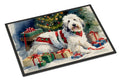 Old English Sheepdog Cozy Christmas Doormat Indoor Outdoor 18H X 27W Front Door Mat Rugs for Entryway, Non Slip Washable