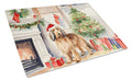 Otterhound Cozy Christmas Cutting Board Tempered Glass Kitchen Cutting Surface, Heat Resistant Chopping, Non-Slip Feet, Food Prep & Serving