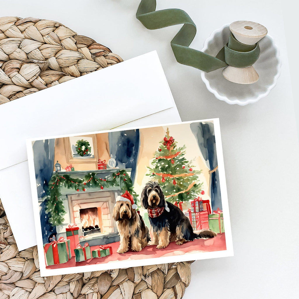 Otterhound Cozy Christmas Greeting Cards Pack of 8 Blank Cards with Envelopes Whimsical A7 Size 5x7