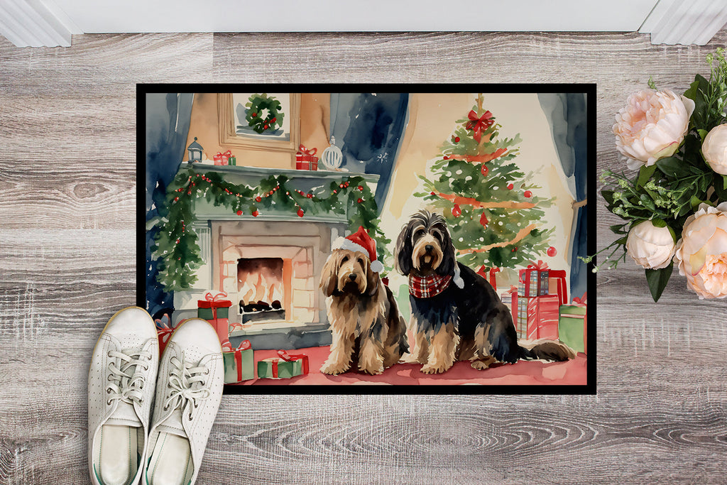 Otterhound Cozy Christmas Doormat Indoor Outdoor 24H X 36W Front Door Mat Rugs for Entryway, Non Slip Washable Low Pile,