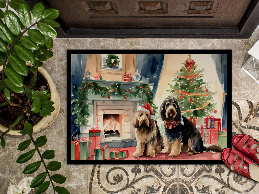 Otterhound Cozy Christmas Doormat Indoor Outdoor 24H X 36W Front Door Mat Rugs for Entryway, Non Slip Washable Low Pile,