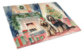 Otterhound Cozy Christmas Cutting Board Tempered Glass Kitchen Cutting Surface, Heat Resistant Chopping, Non-Slip Feet, Food Prep & Serving