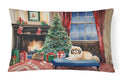 Pekingese Cozy Christmas Decorative Throw Pillow 12x16 Indoor Outdoor Accent Cushion, Fabric Cover with Insert for Sofa, Bed, Porch & Living Room