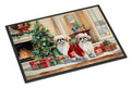 Pekingese Cozy Christmas Doormat Indoor Outdoor 18H X 27W Front Door Mat Rugs for Entryway, Non Slip Washable