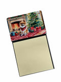 Pomeranian Cozy Christmas Watercolor Sticky Note Holder Refillable Dispenser Desk Accessory 3x3 Pad Gift
