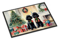 Poodle Cozy Christmas Doormat Indoor Outdoor 24H X 36W Front Door Mat Rugs for Entryway, Non Slip Washable Low Pile,