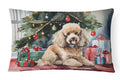 Poodle Cozy Christmas Decorative Throw Pillow 12x16 Indoor Outdoor Accent Cushion, Fabric Cover with Insert for Sofa, Bed, Porch & Living Room