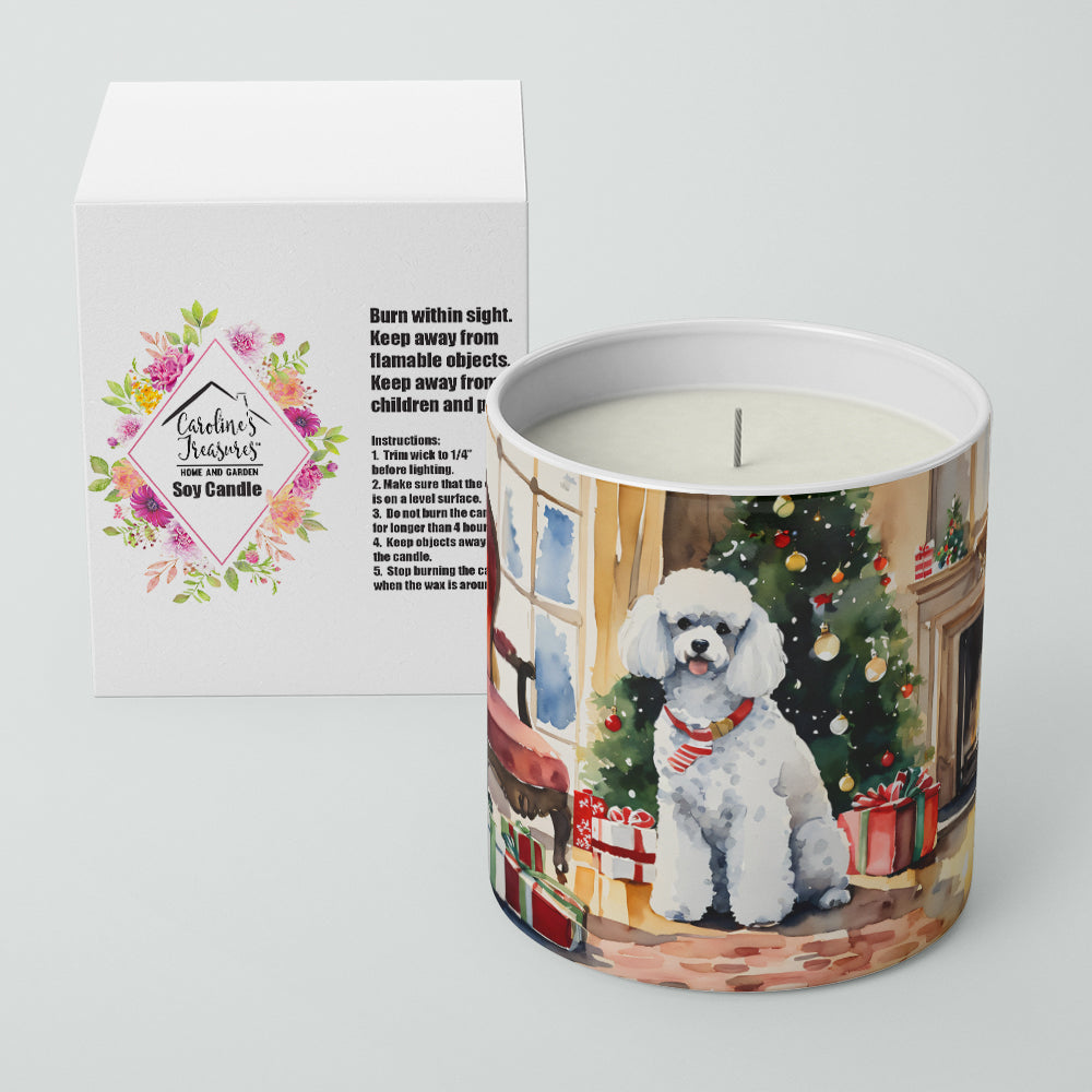 Poodle Cozy Christmas Decorative Soy Candle Nature Soy Wax Essential Oil Home Decor Ideal for Bedroom Kitchen Bath Office Gift, 10 oz