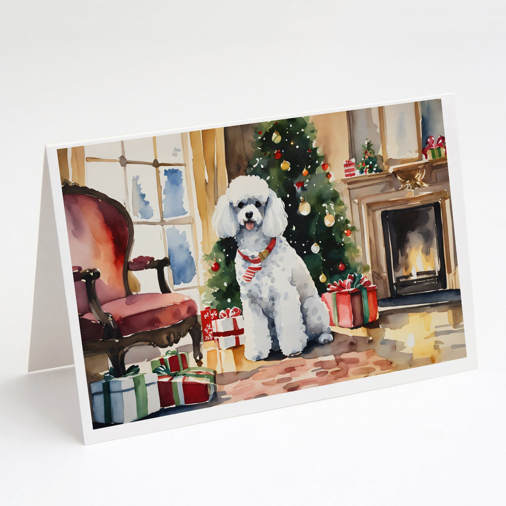 Poodle Cozy Christmas Greeting Cards Pack of 8 Blank Cards with Envelopes Whimsical A7 Size 5x7