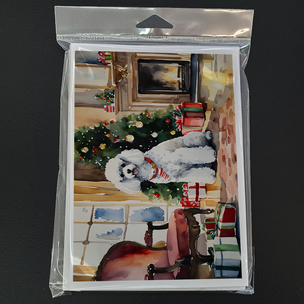 Poodle Cozy Christmas Greeting Cards Pack of 8 Blank Cards with Envelopes Whimsical A7 Size 5x7