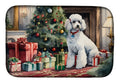 Poodle Cozy Christmas Dish Drying Mat Absorbent Dish Drying Mat Pad for Kitchen Counter Dish Drainer Mat for Countertop, 14 x 21", Multicolor