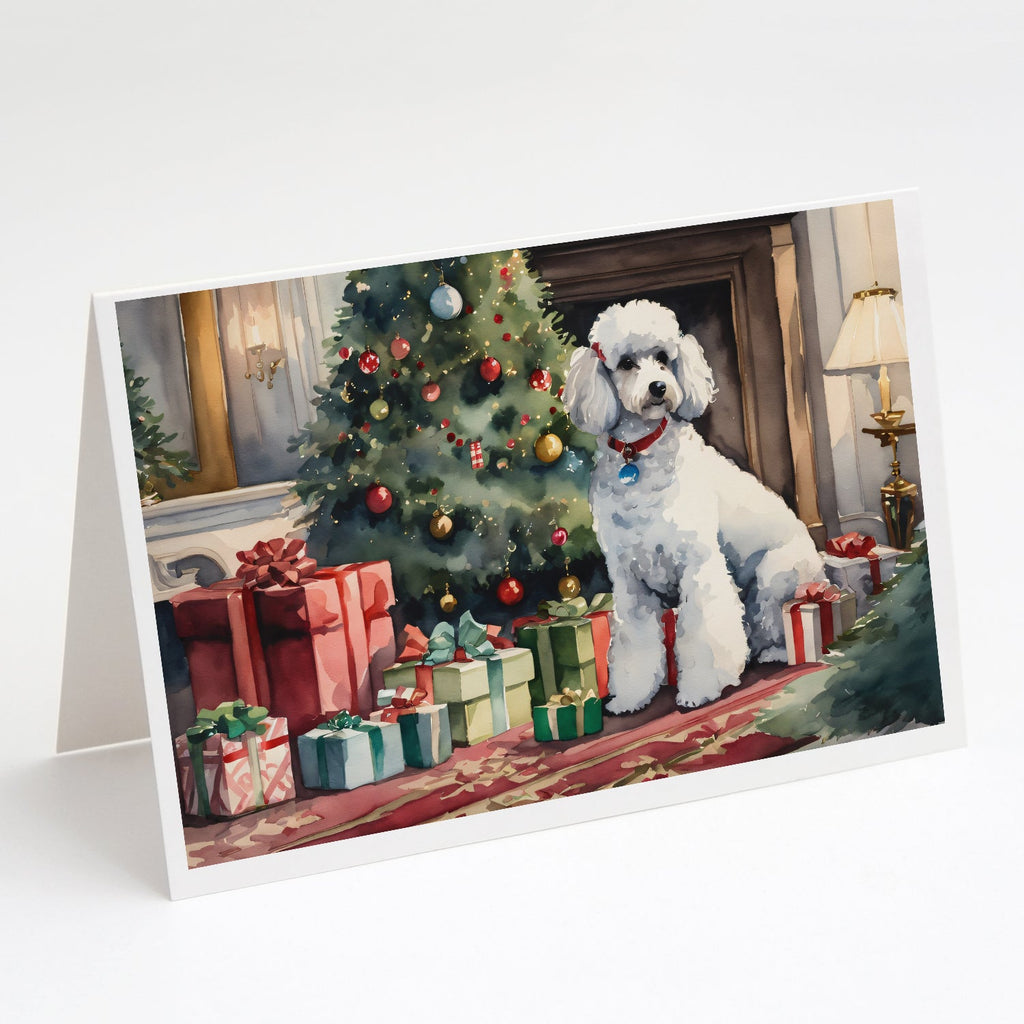 Poodle Cozy Christmas Greeting Cards Pack of 8 Blank Cards with Envelopes Whimsical A7 Size 5x7