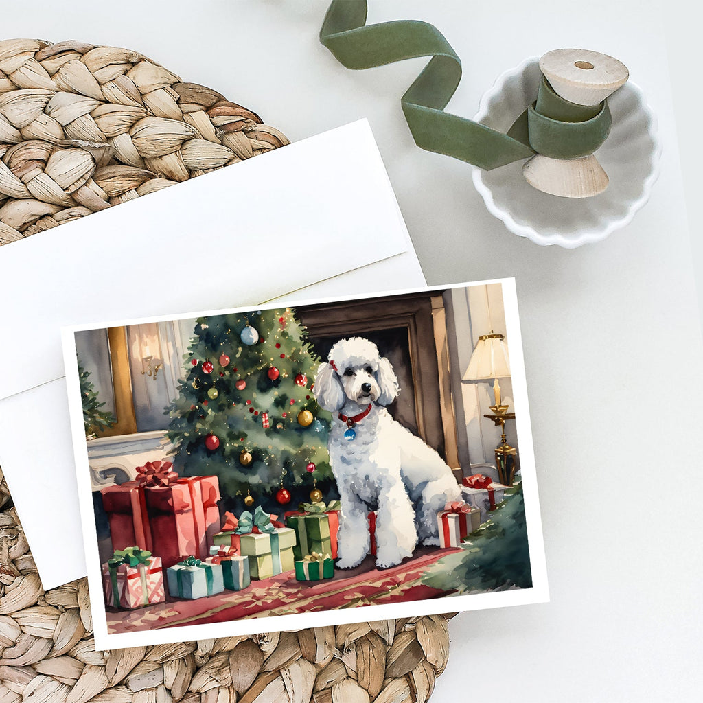 Poodle Cozy Christmas Greeting Cards Pack of 8 Blank Cards with Envelopes Whimsical A7 Size 5x7