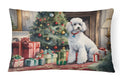 Poodle Cozy Christmas Decorative Throw Pillow 12x16 Indoor Outdoor Accent Cushion, Fabric Cover with Insert for Sofa, Bed, Porch & Living Room