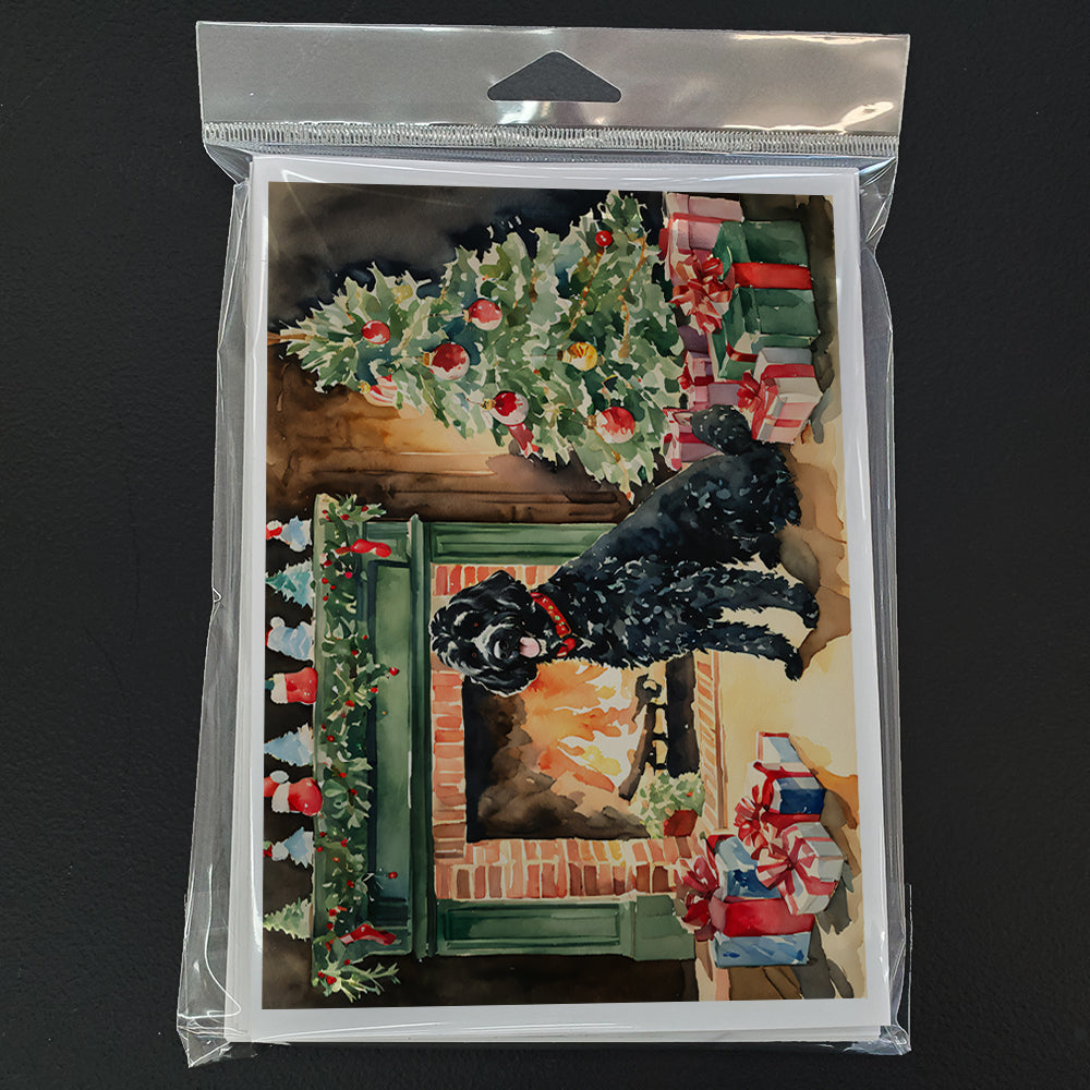 Portuguese Water Dog Cozy Christmas Greeting Cards Pack of 8 Blank Cards with Envelopes Whimsical A7 Size 5x7