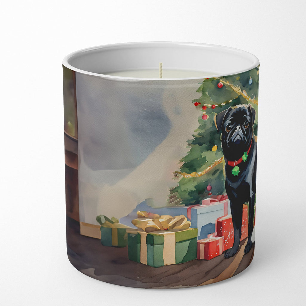 Pug Cozy Christmas Decorative Soy Candle Nature Soy Wax Essential Oil Home Decor Ideal for Bedroom Kitchen Bath Office Gift, 10 oz