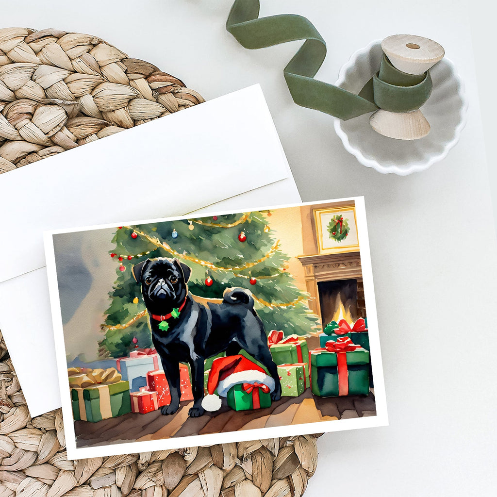 Pug Cozy Christmas Greeting Cards Pack of 8 Blank Cards with Envelopes Whimsical A7 Size 5x7
