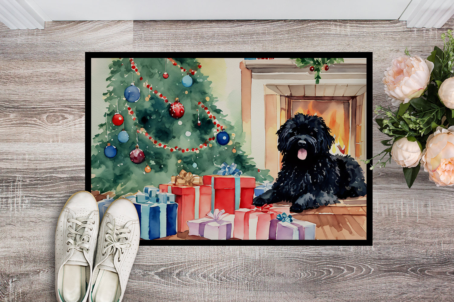 Puli Cozy Christmas Doormat Indoor Outdoor 24H X 36W Front Door Mat Rugs for Entryway, Non Slip Washable Low Pile,