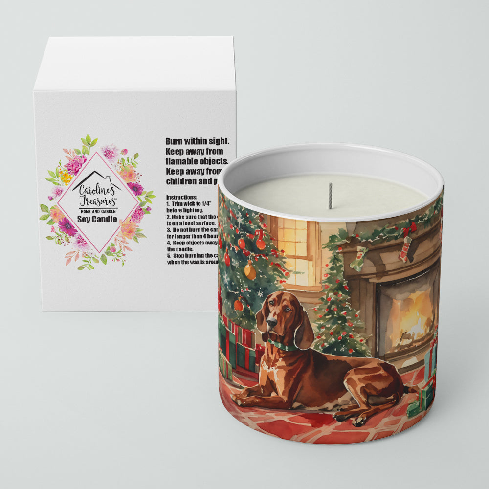 Redbone Coonhound Cozy Christmas Decorative Soy Candle Nature Soy Wax Essential Oil Home Decor Ideal for Bedroom Kitchen Bath Office Gift, 10 oz