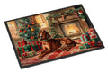 Redbone Coonhound Cozy Christmas Doormat Indoor Outdoor 24H X 36W Front Door Mat Rugs for Entryway, Non Slip Washable Low Pile,