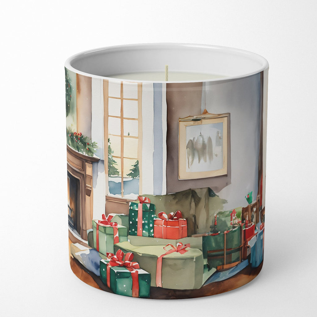 Rhodesian Ridgeback Cozy Christmas Decorative Soy Candle Nature Soy Wax Essential Oil Home Decor Ideal for Bedroom Kitchen Bath Office Gift, 10 oz