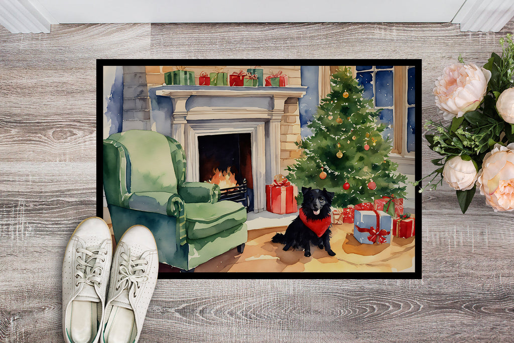 Schipperke Cozy Christmas Doormat Indoor Outdoor 24H X 36W Front Door Mat Rugs for Entryway, Non Slip Washable Low Pile,