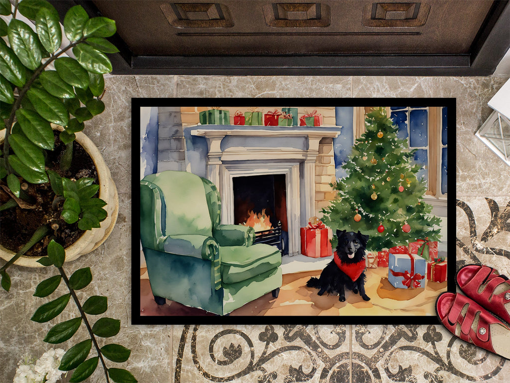 Schipperke Cozy Christmas Doormat Indoor Outdoor 24H X 36W Front Door Mat Rugs for Entryway, Non Slip Washable Low Pile,