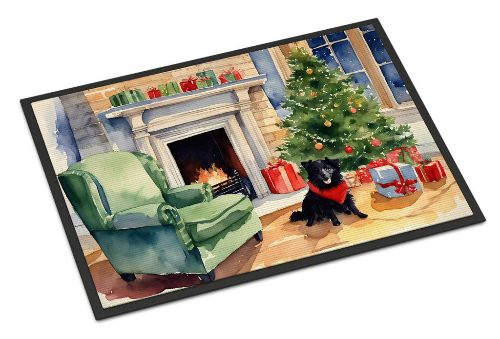 Schipperke Cozy Christmas Doormat Indoor Outdoor 18H X 27W Front Door Mat Rugs for Entryway, Non Slip Washable