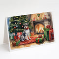 Schnauzer Cozy Christmas Greeting Cards Pack of 8 Blank Cards with Envelopes Whimsical A7 Size 5x7