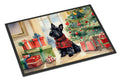 Scottish Terrier Cozy Christmas Doormat Indoor Outdoor 24H X 36W Front Door Mat Rugs for Entryway, Non Slip Washable Low Pile,
