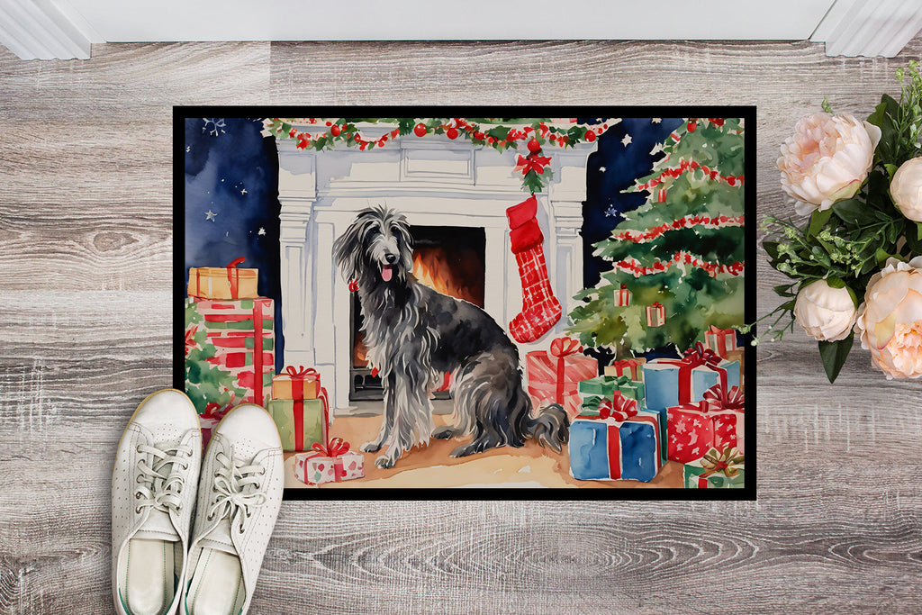 Scottish Deerhound Cozy Christmas Doormat Indoor Outdoor 24H X 36W Front Door Mat Rugs for Entryway, Non Slip Washable Low Pile,