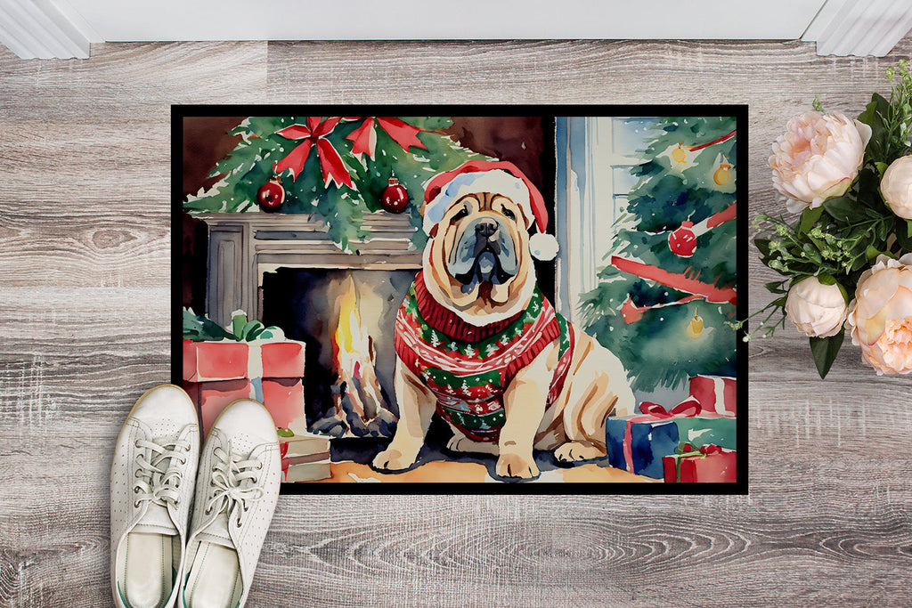 Shar Pei Cozy Christmas Doormat Indoor Outdoor 24H X 36W Front Door Mat Rugs for Entryway, Non Slip Washable Low Pile,
