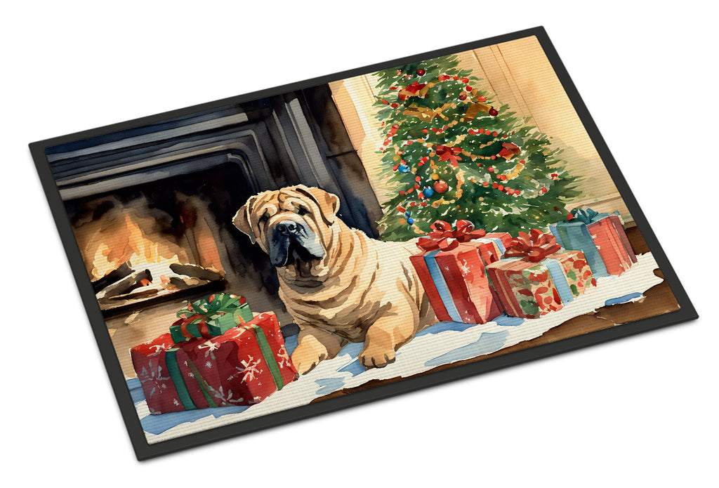 Shar Pei Cozy Christmas Doormat Indoor Outdoor 24H X 36W Front Door Mat Rugs for Entryway, Non Slip Washable Low Pile,