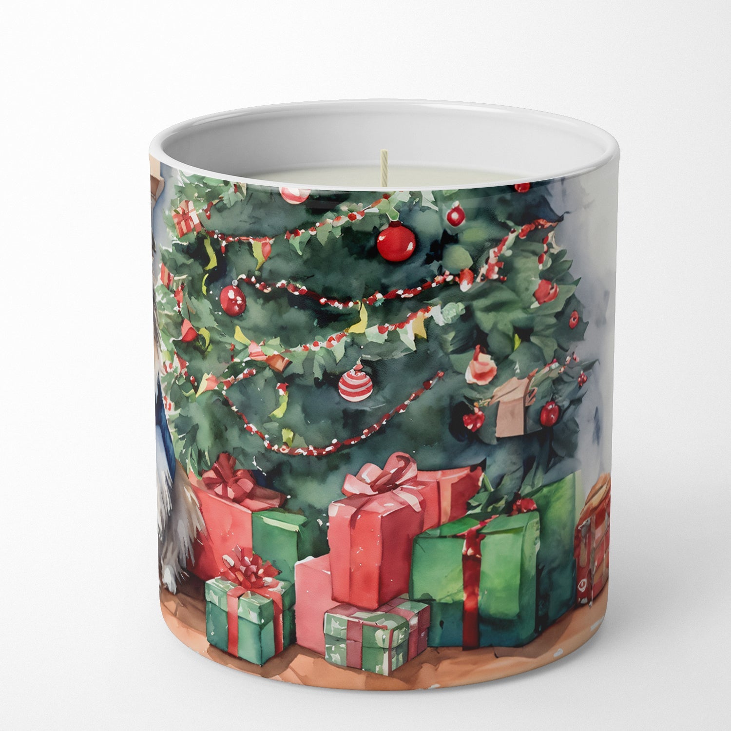 Sheltie Cozy Christmas Decorative Soy Candle Nature Soy Wax Essential Oil Home Decor Ideal for Bedroom Kitchen Bath Office Gift, 10 oz