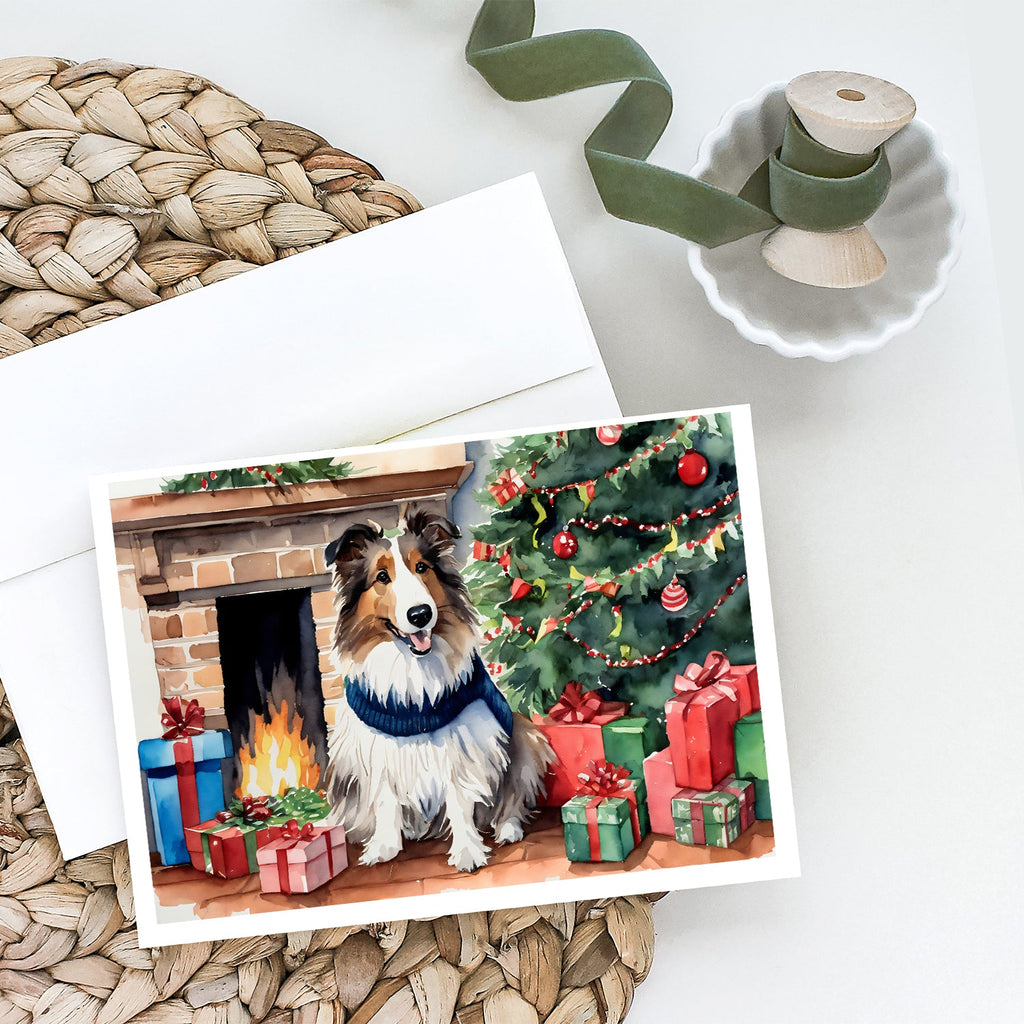 Sheltie Cozy Christmas Greeting Cards Pack of 8 Blank Cards with Envelopes Whimsical A7 Size 5x7