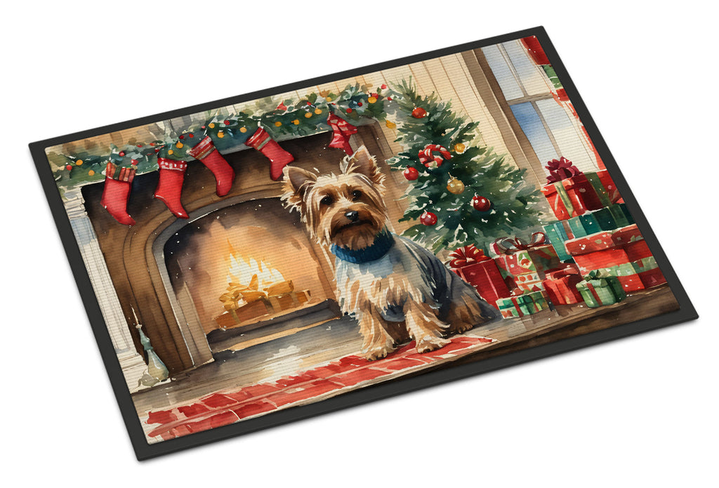 Silky Terrier Cozy Christmas Doormat Indoor Outdoor 24H X 36W Front Door Mat Rugs for Entryway, Non Slip Washable Low Pile,