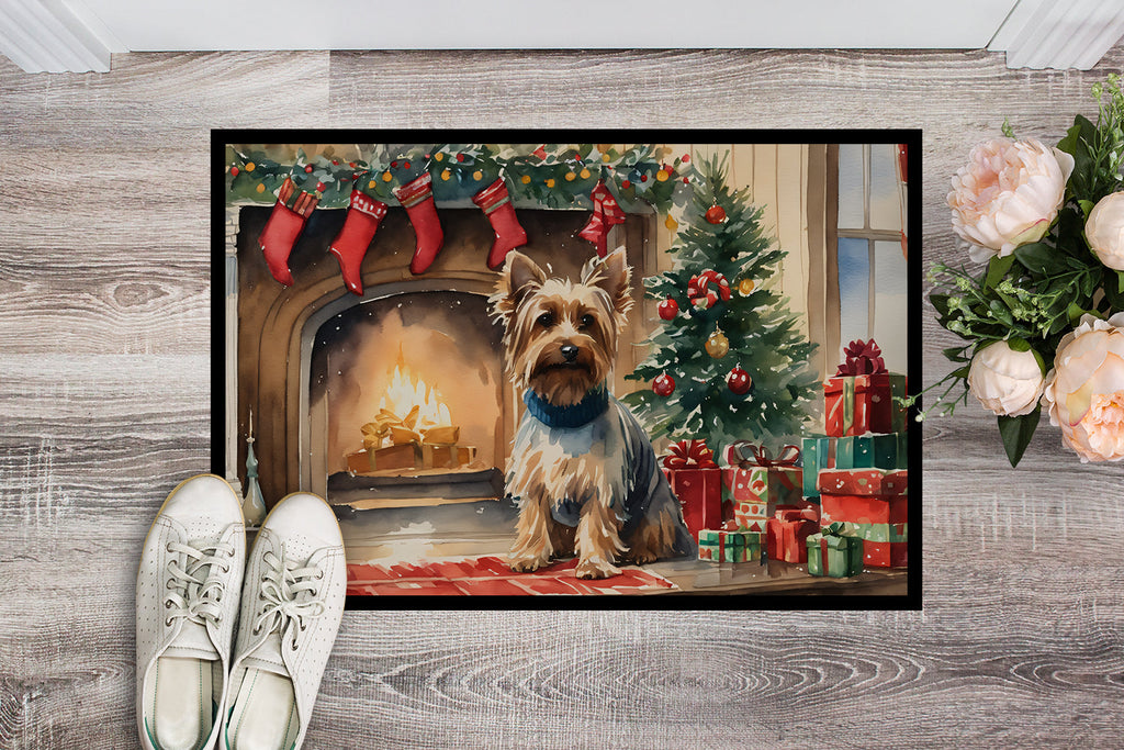 Silky Terrier Cozy Christmas Doormat Indoor Outdoor 24H X 36W Front Door Mat Rugs for Entryway, Non Slip Washable Low Pile,
