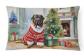 Tibetan Mastiff Cozy Christmas Decorative Throw Pillow 12x16 Indoor Outdoor Accent Cushion, Fabric Cover with Insert for Sofa, Bed, Porch & Living Room