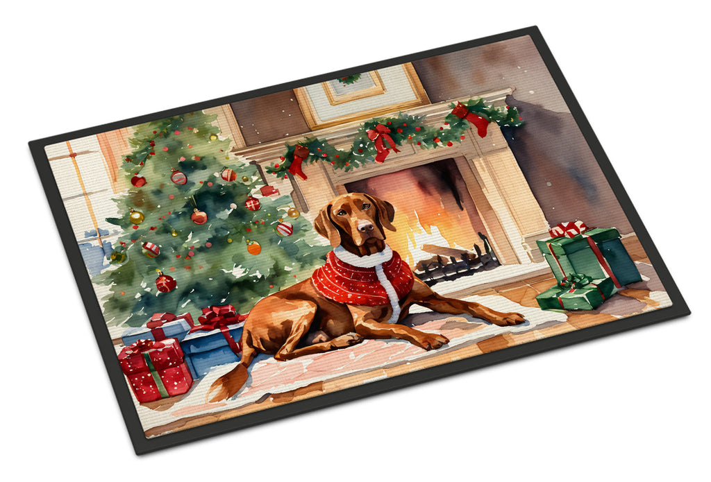 Vizsla Cozy Christmas Doormat Indoor Outdoor 24H X 36W Front Door Mat Rugs for Entryway, Non Slip Washable Low Pile,