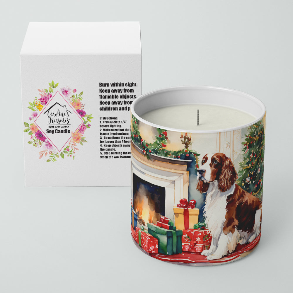 Welsh Springer Spaniel Cozy Christmas Decorative Soy Candle Nature Soy Wax Essential Oil Home Decor Ideal for Bedroom Kitchen Bath Office Gift, 10 oz