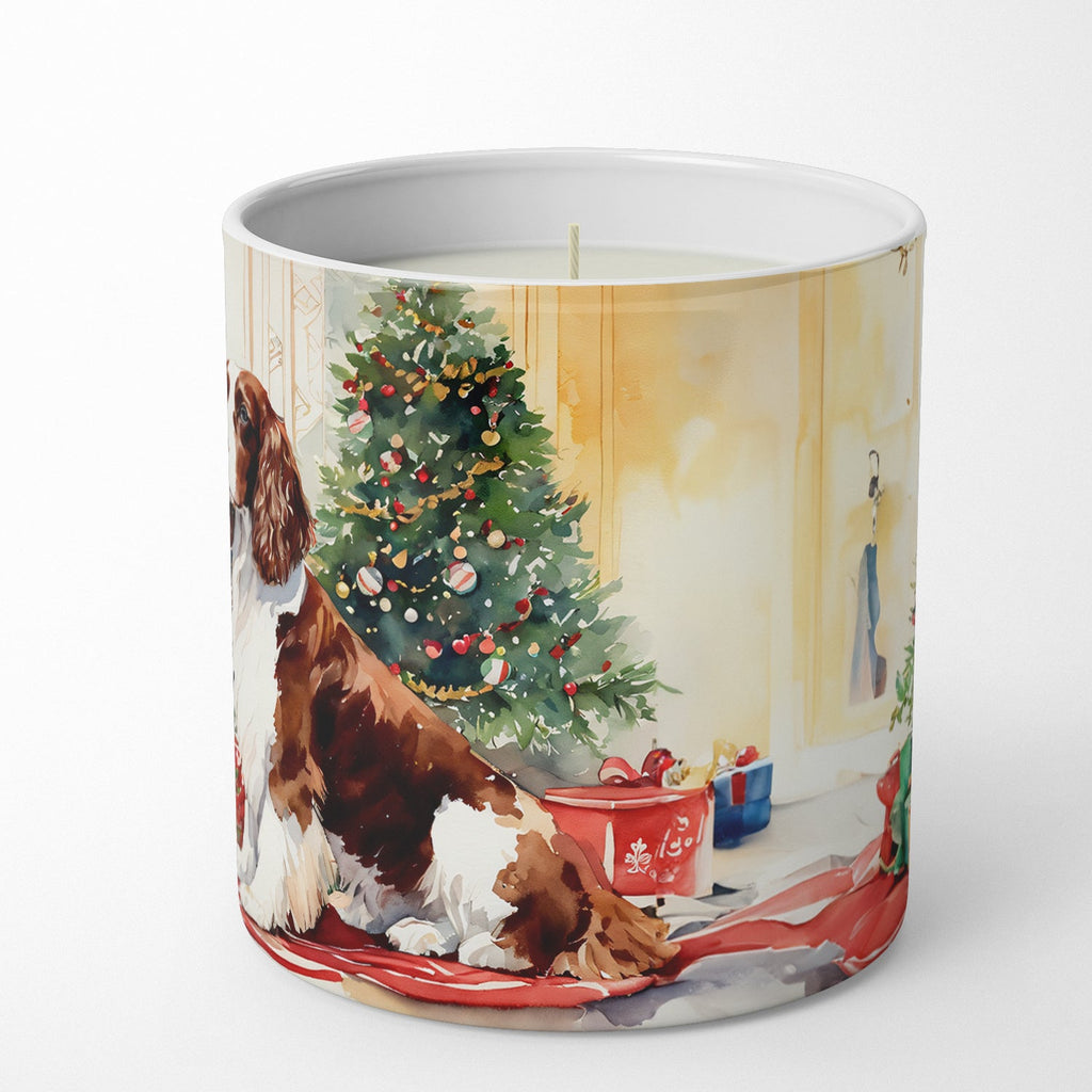 Welsh Springer Spaniel Cozy Christmas Decorative Soy Candle Nature Soy Wax Essential Oil Home Decor Ideal for Bedroom Kitchen Bath Office Gift, 10 oz