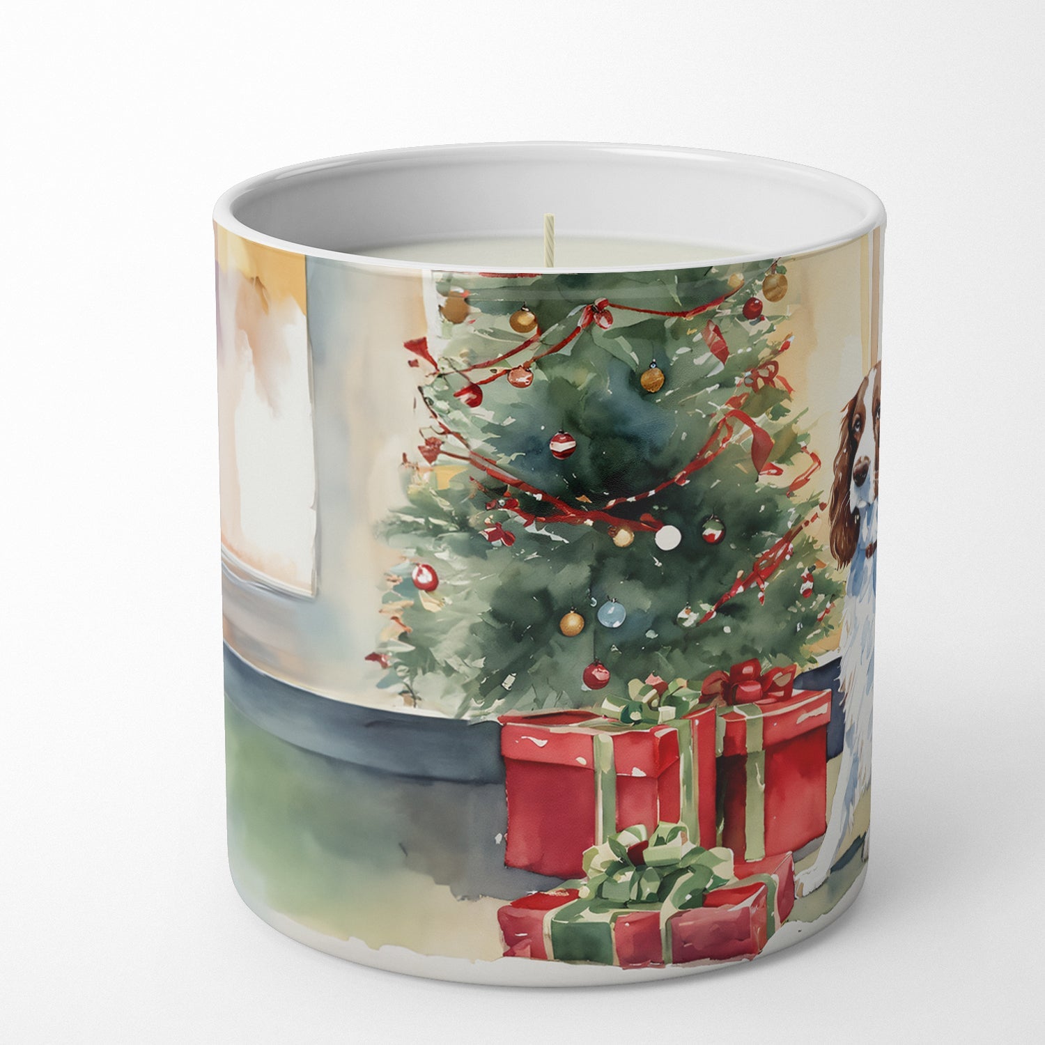 Welsh Springer Spaniel Cozy Christmas Decorative Soy Candle Nature Soy Wax Essential Oil Home Decor Ideal for Bedroom Kitchen Bath Office Gift, 10 oz