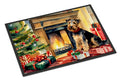 Welsh Terrier Cozy Christmas Doormat Indoor Outdoor 18H X 27W Front Door Mat Rugs for Entryway, Non Slip Washable