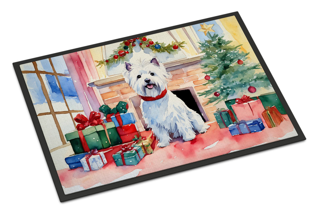 Westie Cozy Christmas Doormat Indoor Outdoor 24H X 36W Front Door Mat Rugs for Entryway, Non Slip Washable Low Pile,