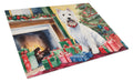 Westie Cozy Christmas Cutting Board Tempered Glass Kitchen Cutting Surface, Heat Resistant Chopping, Non-Slip Feet, Food Prep & Serving