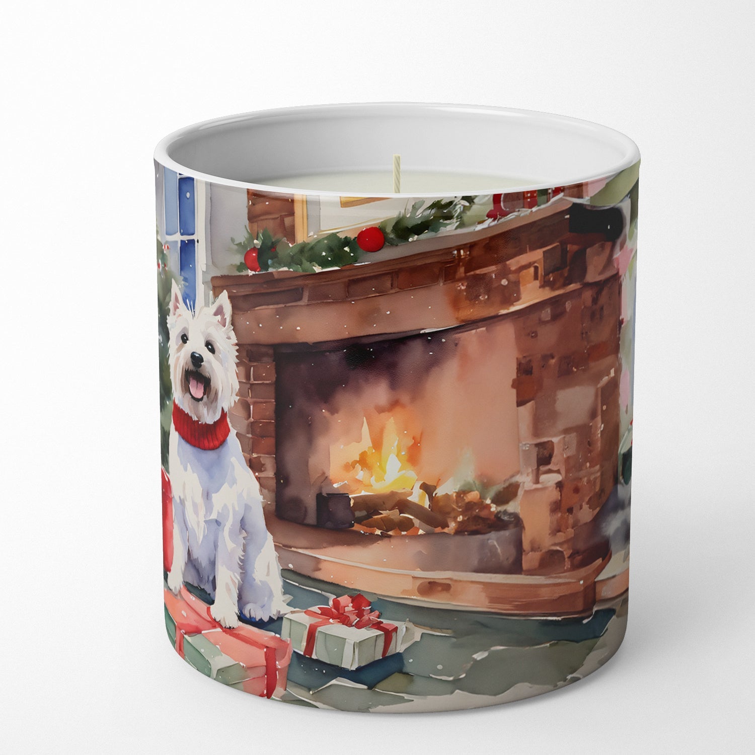 Westie Cozy Christmas Decorative Soy Candle Nature Soy Wax Essential Oil Home Decor Ideal for Bedroom Kitchen Bath Office Gift, 10 oz