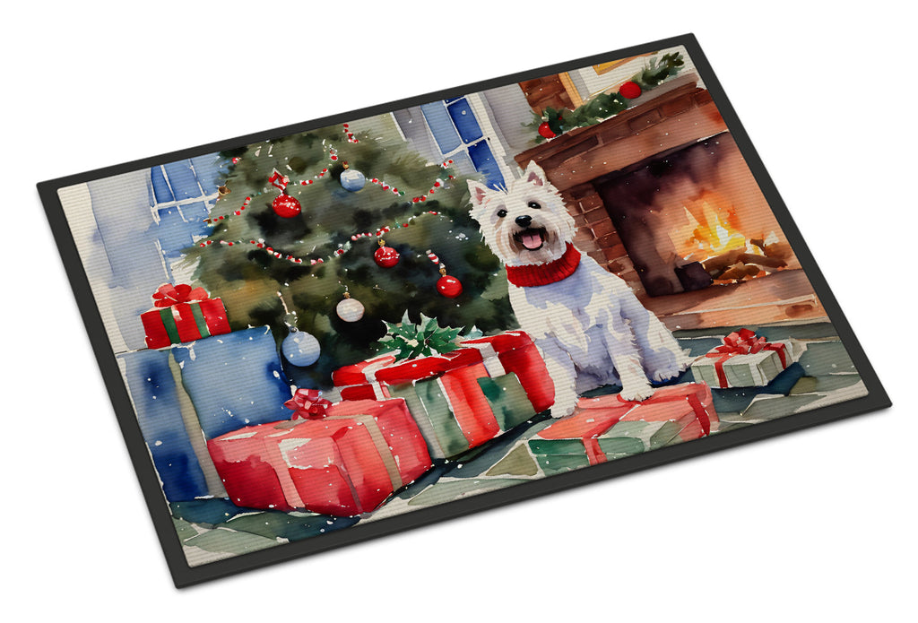 Westie Cozy Christmas Doormat Indoor Outdoor 24H X 36W Front Door Mat Rugs for Entryway, Non Slip Washable Low Pile,