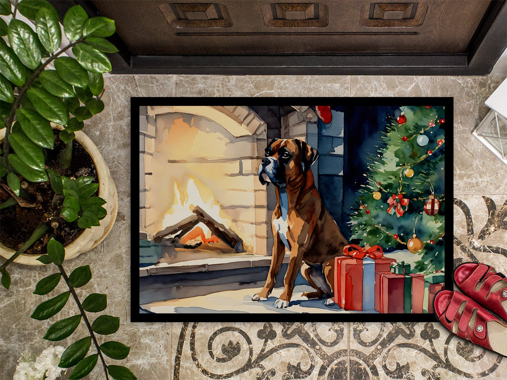 Boxer Cozy Christmas Doormat Indoor Outdoor 24H X 36W Front Door Mat Rugs for Entryway, Non Slip Washable Low Pile,