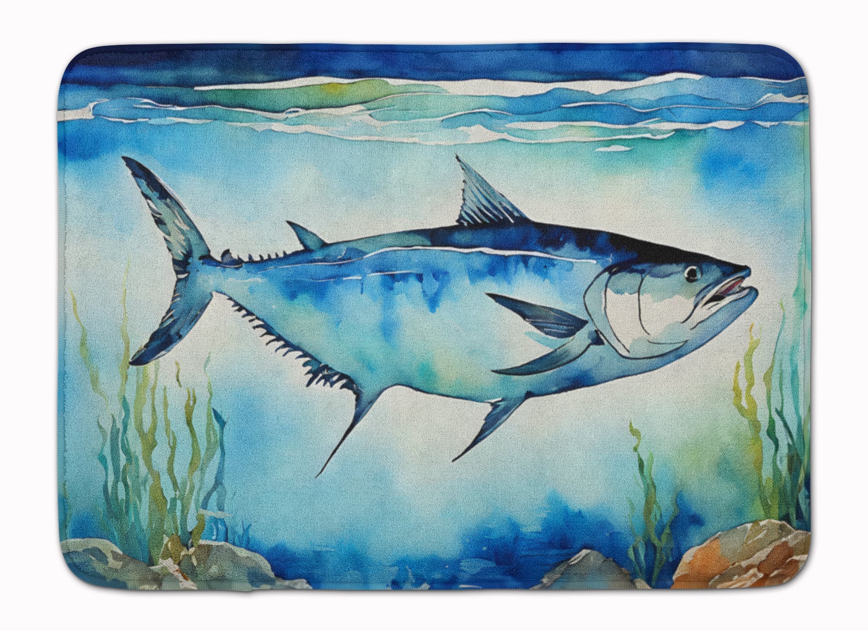 Bluefin Tuna Memory Foam Kitchen Mat Machine Washable Anti-Fatigue Cushion Comfort Bath or Kitchen Rug